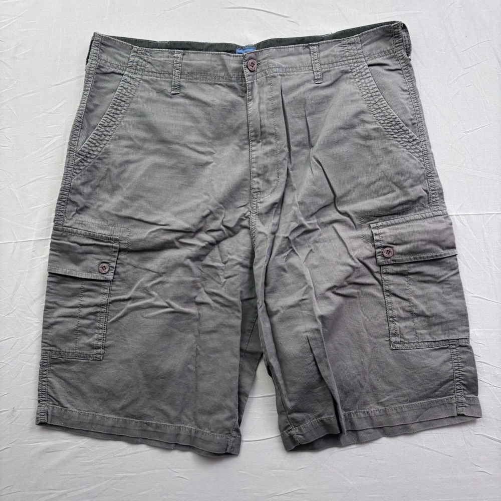 Vintage Nat‎ by Nat Nast Mens Gray Cotton Micro Corduroy Cargo Shorts Size 38
